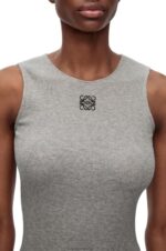 Loewe Women Anagram tank dress in cotton 206XF1090 Grey Melange - Image 3