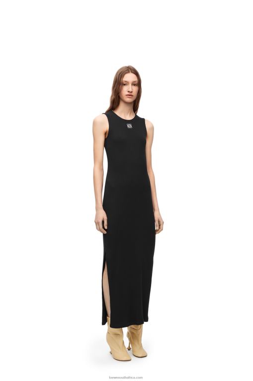 loewe_women_anagram_tank_dress_in_cotton_206xf1091_black.jpg Loewe Women Anagram tank dress in cotton 206XF1091 Black - Image 1