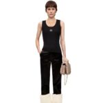 Loewe Women Anagram tank top in cotton 206XF902 Black