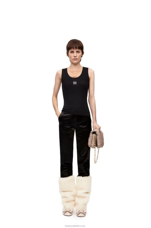 loewe_women_anagram_tank_top_in_cotton_206xf902_black.jpg Loewe Women Anagram tank top in cotton 206XF902 Black - Image 1