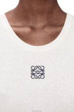 Loewe Women Anagram tank top in cotton 206XF903 White - Image 4