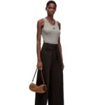 Loewe Women Anagram tank top in cotton 206XF904 Grey Melange