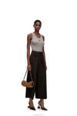 Loewe Women Anagram tank top in cotton 206XF904 Grey Melange