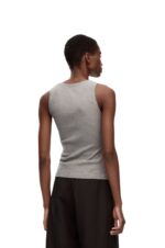 Loewe Women Anagram tank top in cotton 206XF904 Grey Melange - Image 3