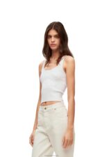 Loewe Women Anagram tank top in cotton and viscose 206XF787 White - Image 2
