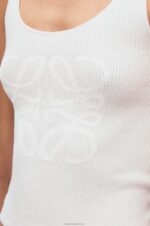 Loewe Women Anagram tank top in cotton and viscose 206XF787 White - Image 4
