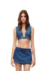 Loewe Women Anagram top in denim 206XF878 Medium Blue - Image 2