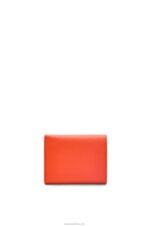 Loewe Women Anagram trifold wallet in pebble grain calfskin 206XF1204 Sunrise Orange - Image 5