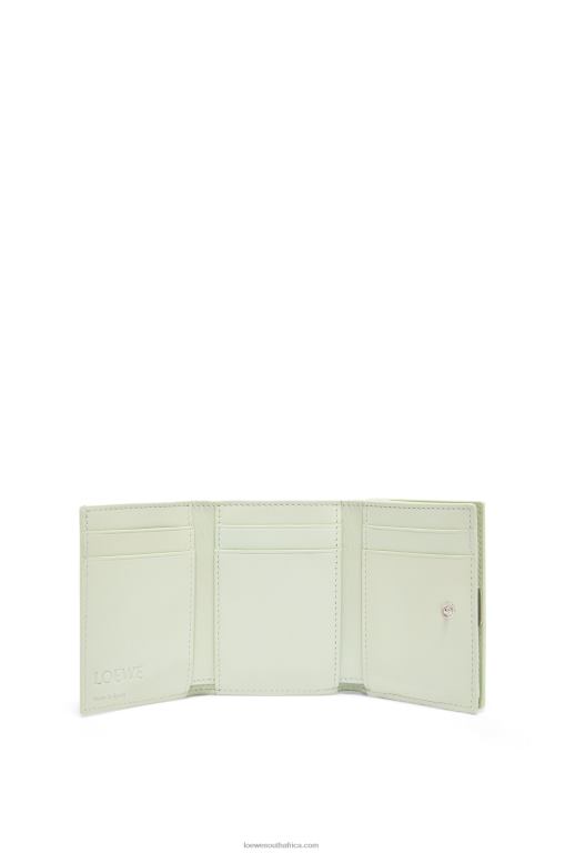 Loewe Women Anagram trifold wallet in pebble grain calfskin 206XF1232 Light Celadon - Image 2