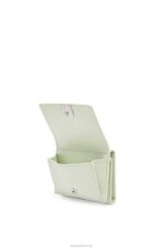 Loewe Women Anagram trifold wallet in pebble grain calfskin 206XF1232 Light Celadon - Image 3