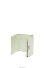 Loewe Women Anagram trifold wallet in pebble grain calfskin 206XF1232 Light Celadon - Image 4