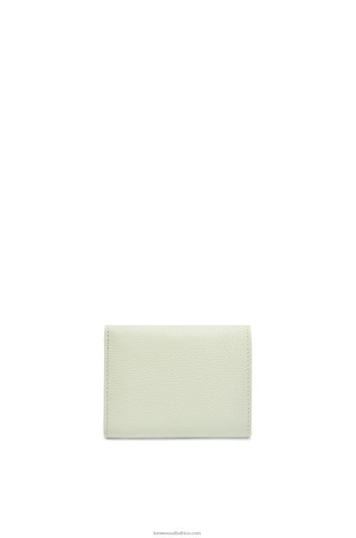 Loewe Women Anagram trifold wallet in pebble grain calfskin 206XF1232 Light Celadon - Image 5