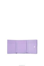 Loewe Women Anagram trifold wallet in pebble grain calfskin 206XF1235 Light Mauve - Image 2