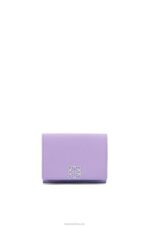 Loewe Women Anagram trifold wallet in pebble grain calfskin 206XF1235 Light Mauve