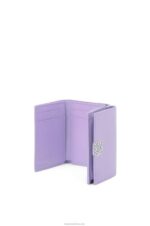 Loewe Women Anagram trifold wallet in pebble grain calfskin 206XF1235 Light Mauve - Image 4