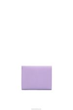Loewe Women Anagram trifold wallet in pebble grain calfskin 206XF1235 Light Mauve - Image 5