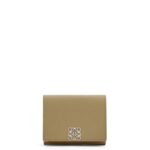 Loewe Women Anagram trifold wallet in pebble grain calfskin 206XF1290 Artichoke Green