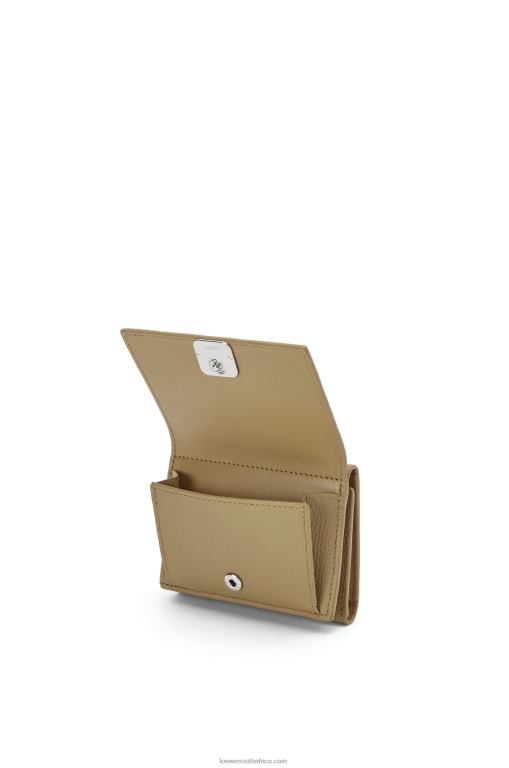 Loewe Women Anagram trifold wallet in pebble grain calfskin 206XF1290 Artichoke Green - Image 3