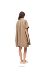 Loewe Women Anagram tunic dress in cotton 206XF1050 Taos Taupe - Image 2