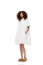 Loewe Women Anagram tunic dress in cotton 206XF1056 White - Image 2