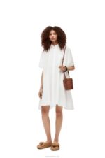 Loewe Women Anagram tunic dress in cotton 206XF1056 White