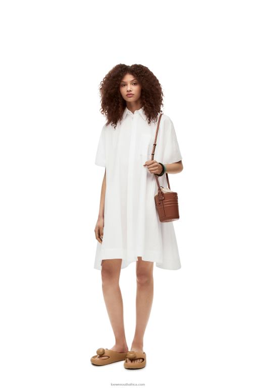 loewe_women_anagram_tunic_dress_in_cotton_206xf1056_white.jpg Loewe Women Anagram tunic dress in cotton 206XF1056 White - Image 1