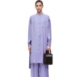 Loewe Women Anagram tunic dress in silk toile 206XF1075 Lilac