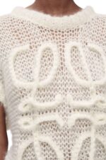 Loewe Women Anagram vest in mohair 206XF774 Soft White - Image 4
