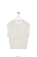 Loewe Women Anagram vest in mohair 206XF774 Soft White - Image 5