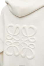 Loewe Women Anagram zip-up hoodie in wool 206XF779 White - Image 5