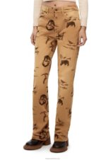 Loewe Women Animal print jeans in denim 206XF1192 Light Beige/Brown - Image 2