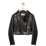 Loewe Women Anthurium biker jacket in nappa 206XF1110 Black/Multicolor
