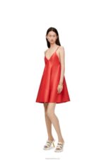 Loewe Women Anthurium strappy dress in nappa 206XF1065 Red - Image 2