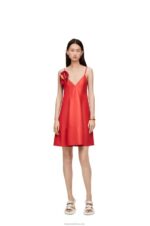 Loewe Women Anthurium strappy dress in nappa 206XF1065 Red