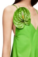 Loewe Women Anthurium strappy dress in nappa 206XF1067 Fluo Green - Image 4