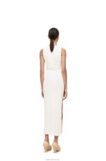 Loewe Women Anthurium tank dress in ribbed cotton jersey 206XF1072 White/Red - Image 3