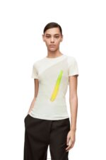 Loewe Women Anthurium top in ribbed cotton jersey 206XF883 White/Multicolor - Image 2