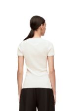Loewe Women Anthurium top in ribbed cotton jersey 206XF883 White/Multicolor - Image 3