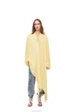 Loewe Women Asymmetric dress in viscose crepe jersey 206XF1085 Vanilla - Image 2