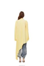 Loewe Women Asymmetric dress in viscose crepe jersey 206XF1085 Vanilla - Image 3