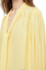 Loewe Women Asymmetric dress in viscose crepe jersey 206XF1085 Vanilla - Image 4