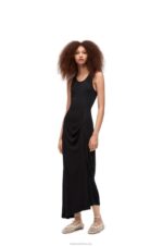 Loewe Women Asymmetric tank dress in viscose 206XF1060 Black - Image 2