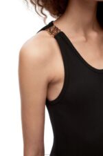 Loewe Women Asymmetric tank dress in viscose 206XF1060 Black - Image 4