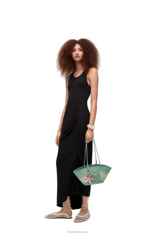 loewe_women_asymmetric_tank_dress_in_viscose_206xf1060_black.jpg Loewe Women Asymmetric tank dress in viscose 206XF1060 Black - Image 1