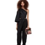 Loewe Women Asymmetric top in cotton 206XF873 Black
