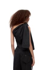 Loewe Women Asymmetric top in cotton 206XF873 Black - Image 3