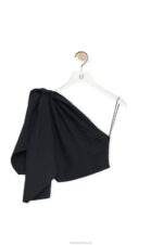 Loewe Women Asymmetric top in cotton 206XF873 Black - Image 5