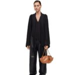 Loewe Women Asymmetric top in viscose crepe jersey 206XF881 Black
