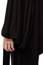 Loewe Women Asymmetric top in viscose crepe jersey 206XF881 Black - Image 4