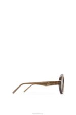 Loewe Women Aviator sunglasses in acetate 206XF1486 Khaki Green - Image 3